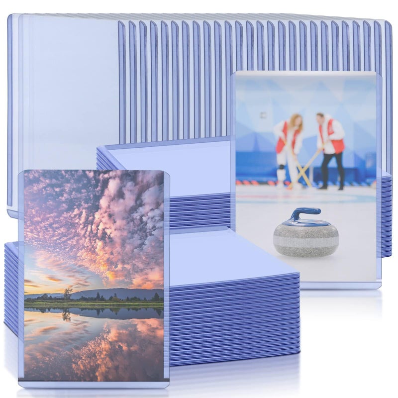 Vmiapxo 50 Pack 4"" x 6"" Hard Plastic Card Sleeves, Waterproof Photo Card Sleeve for Trading Card, Sports Baseball Card, Postcard, Clear Double Sided Display Collector and Protector - Image 1